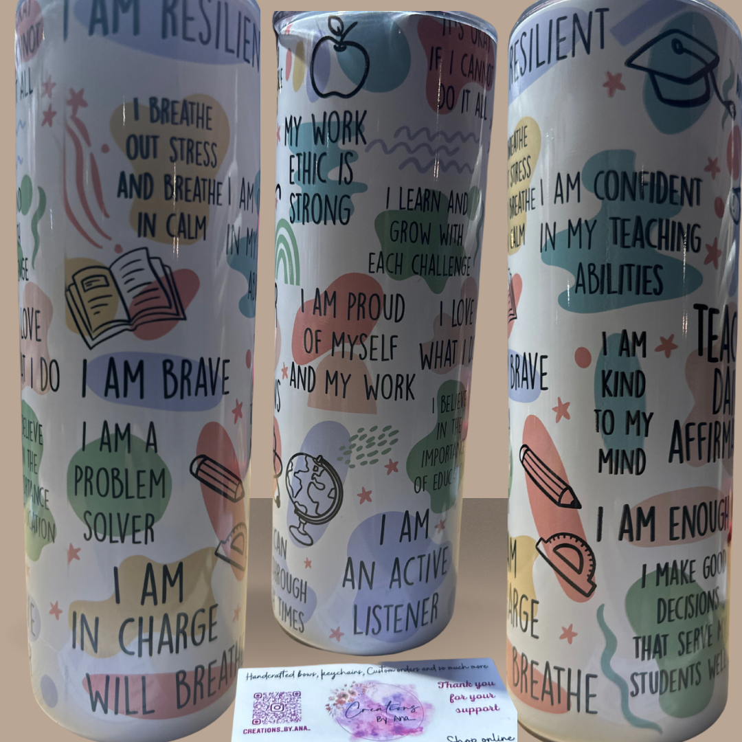 Teacher affirmation tumbler
