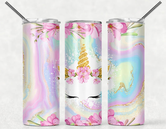 Unicorn and rainbows tumbler